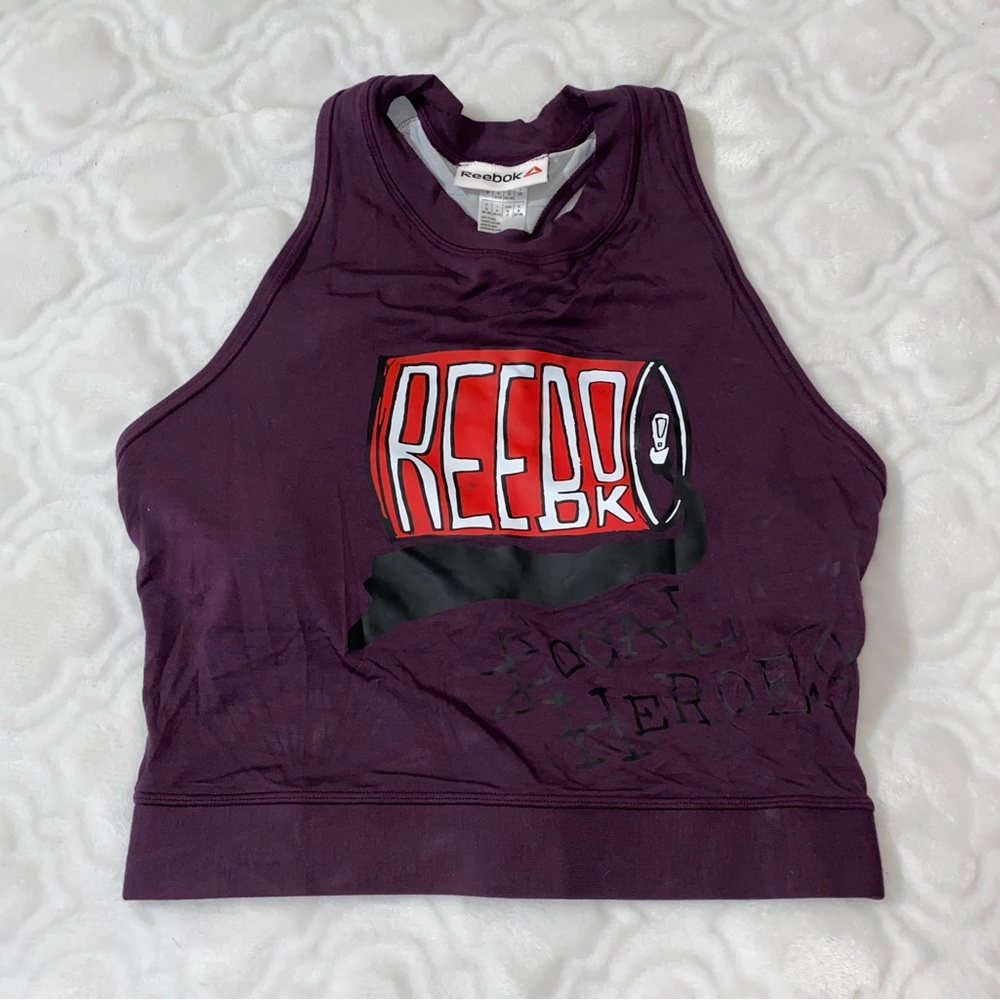 NEW Reebok Crop Tank Top with Shelf Bra - Size S